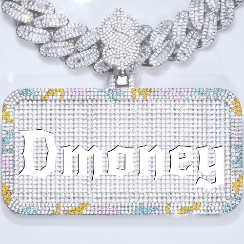 CUSTOM LETTER NECKLACE 3D COLORFUL SQUARE