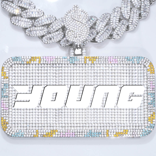 CUSTOM LETTER NECKLACE 3D COLORFUL SQUARE