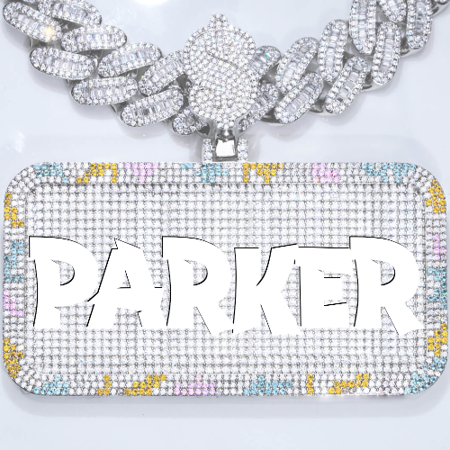 CUSTOM LETTER NECKLACE 3D COLORFUL SQUARE