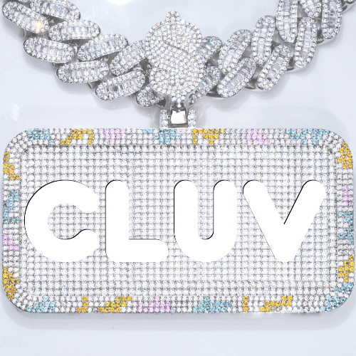 CUSTOM LETTER NECKLACE 3D COLORFUL SQUARE