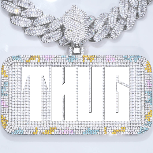 CUSTOM LETTER NECKLACE 3D COLORFUL SQUARE