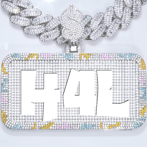 CUSTOM LETTER NECKLACE 3D COLORFUL SQUARE
