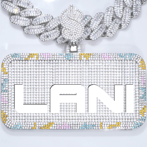 CUSTOM LETTER NECKLACE 3D COLORFUL SQUARE