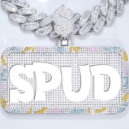 CUSTOM LETTER NECKLACE 3D COLORFUL SQUARE