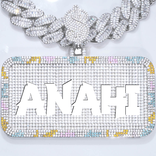 CUSTOM LETTER NECKLACE 3D COLORFUL SQUARE