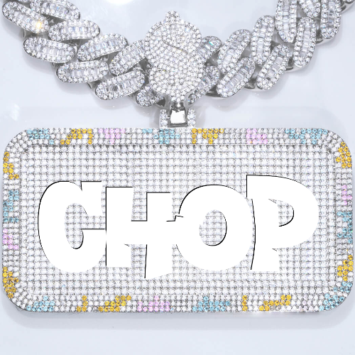 CUSTOM LETTER NECKLACE 3D COLORFUL SQUARE