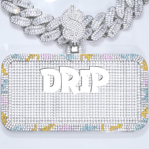 CUSTOM LETTER NECKLACE 3D COLORFUL SQUARE