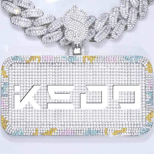 CUSTOM LETTER NECKLACE 3D COLORFUL SQUARE