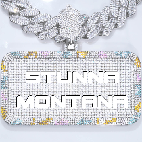 CUSTOM LETTER NECKLACE 3D COLORFUL SQUARE