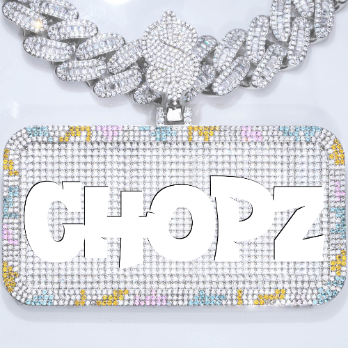 CUSTOM LETTER NECKLACE 3D COLORFUL SQUARE