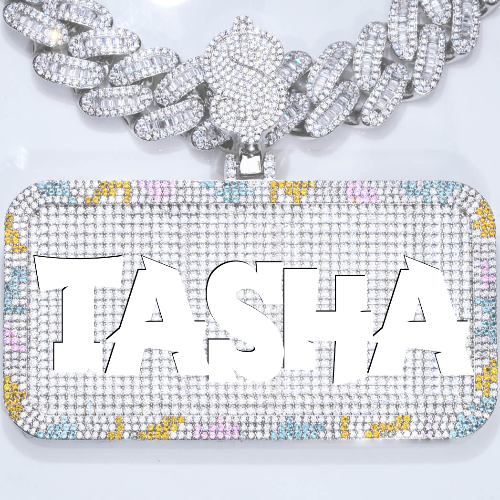 CUSTOM LETTER NECKLACE 3D COLORFUL SQUARE