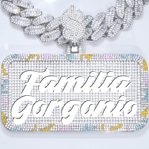CUSTOM LETTER NECKLACE 3D COLORFUL SQUARE