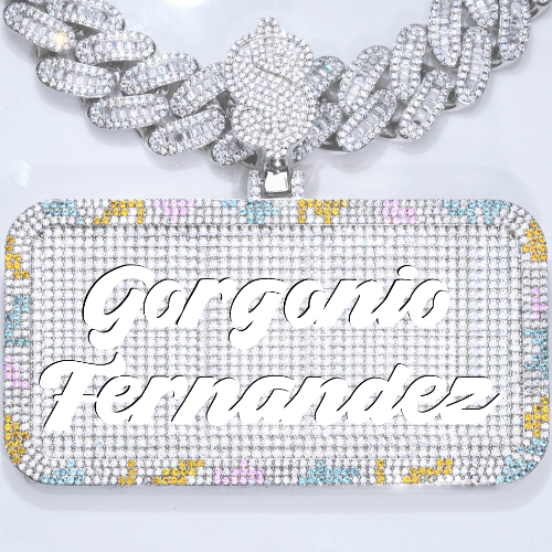 CUSTOM LETTER NECKLACE 3D COLORFUL SQUARE