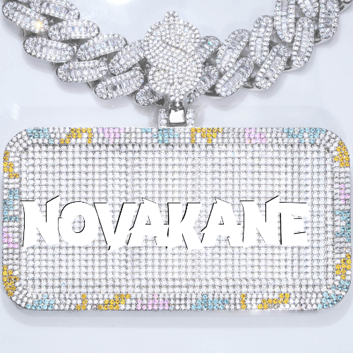 CUSTOM LETTER NECKLACE 3D COLORFUL SQUARE