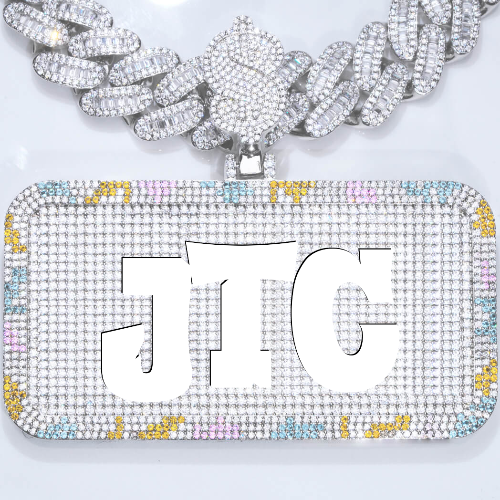 CUSTOM LETTER NECKLACE 3D COLORFUL SQUARE
