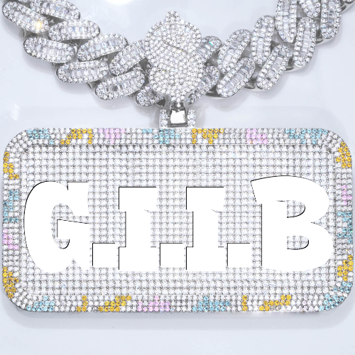 CUSTOM LETTER NECKLACE 3D COLORFUL SQUARE