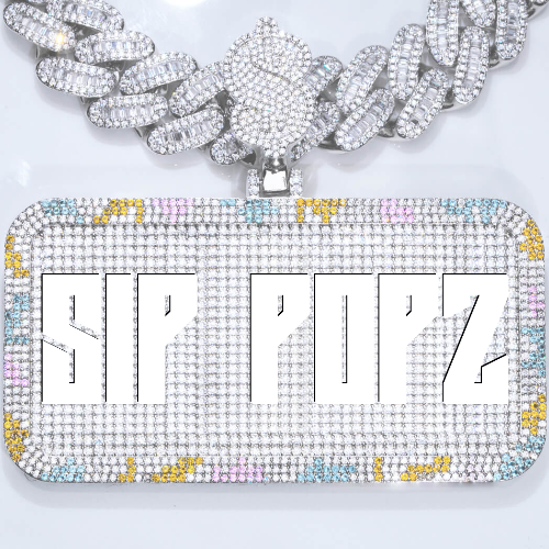 CUSTOM LETTER NECKLACE 3D COLORFUL SQUARE