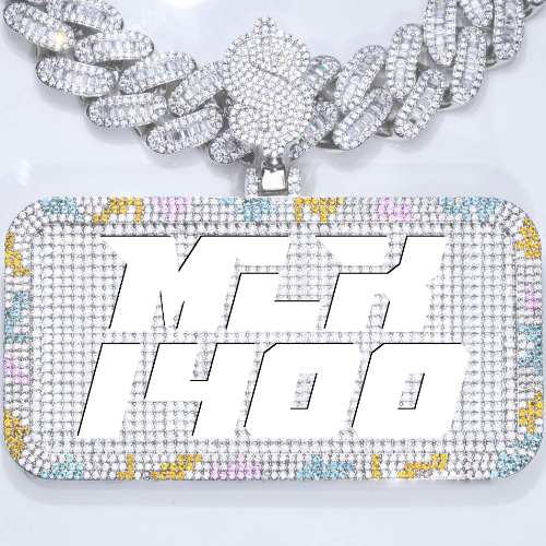 CUSTOM LETTER NECKLACE 3D COLORFUL SQUARE