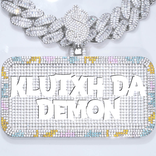 CUSTOM LETTER NECKLACE 3D COLORFUL SQUARE