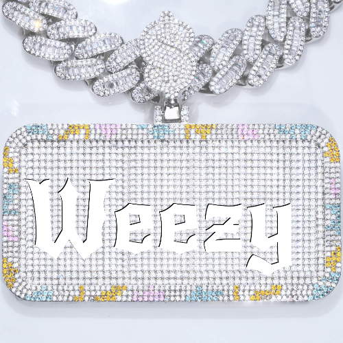 CUSTOM LETTER NECKLACE 3D COLORFUL SQUARE