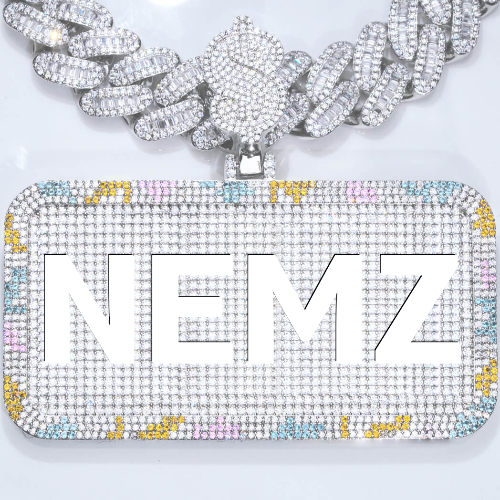 CUSTOM LETTER NECKLACE 3D COLORFUL SQUARE
