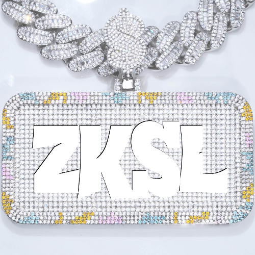 CUSTOM LETTER NECKLACE 3D COLORFUL SQUARE