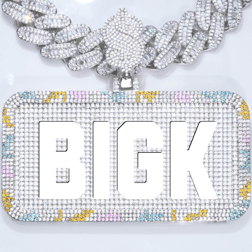 CUSTOM LETTER NECKLACE 3D COLORFUL SQUARE