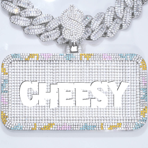 CUSTOM LETTER NECKLACE 3D COLORFUL SQUARE