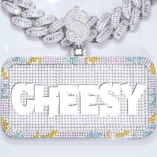 CUSTOM LETTER NECKLACE 3D COLORFUL SQUARE