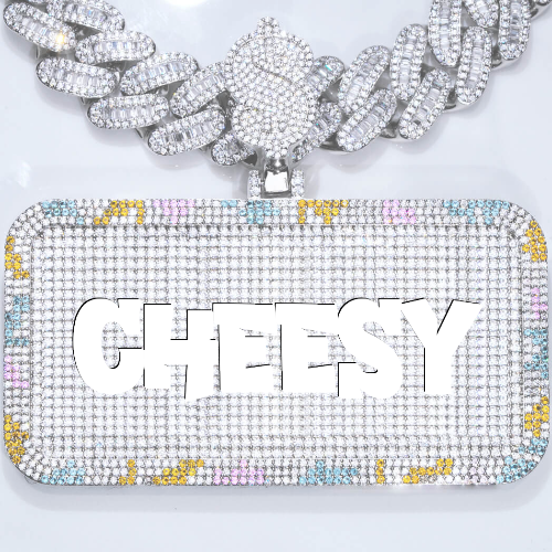 CUSTOM LETTER NECKLACE 3D COLORFUL SQUARE