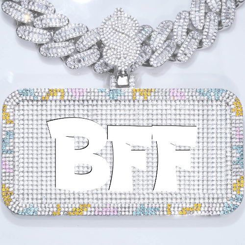 CUSTOM LETTER NECKLACE 3D COLORFUL SQUARE