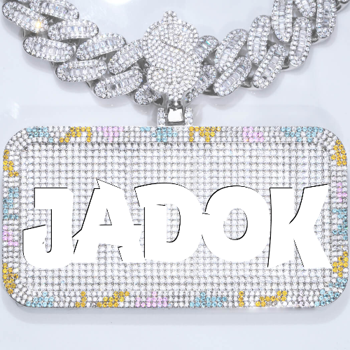 CUSTOM LETTER NECKLACE 3D COLORFUL SQUARE