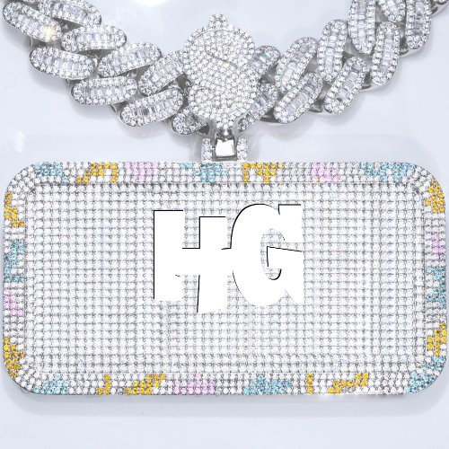 CUSTOM LETTER NECKLACE 3D COLORFUL SQUARE