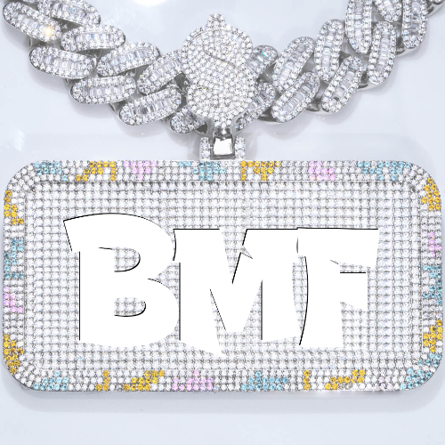 CUSTOM LETTER NECKLACE 3D COLORFUL SQUARE