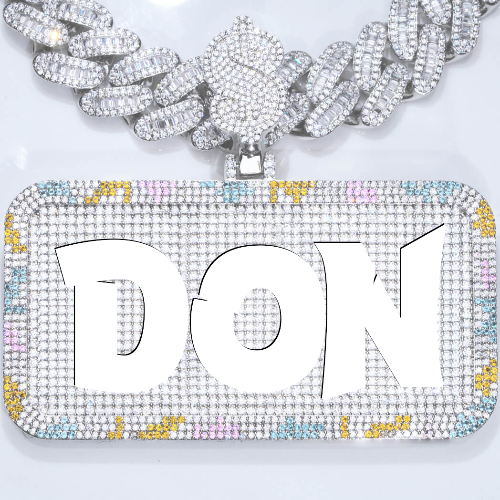 CUSTOM LETTER NECKLACE 3D COLORFUL SQUARE