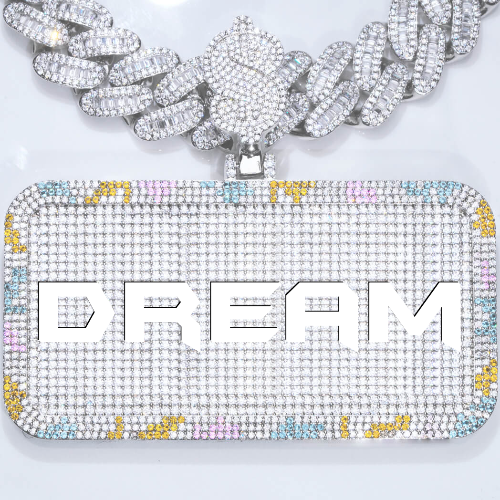 CUSTOM LETTER NECKLACE 3D COLORFUL SQUARE