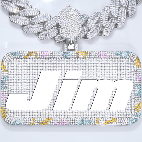 CUSTOM LETTER NECKLACE 3D COLORFUL SQUARE