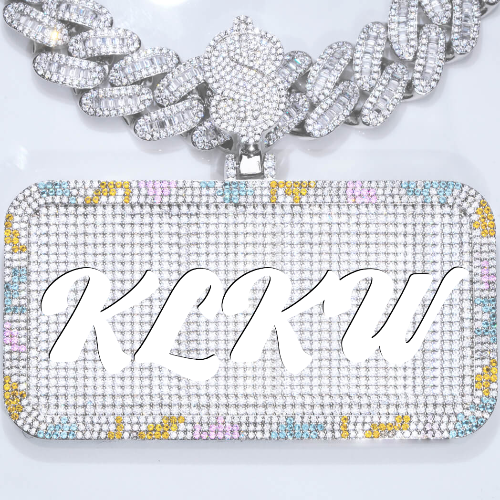 CUSTOM LETTER NECKLACE 3D COLORFUL SQUARE