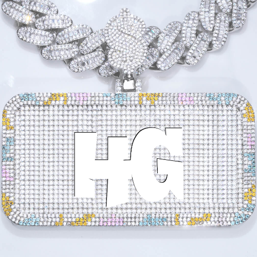 CUSTOM LETTER NECKLACE 3D COLORFUL SQUARE