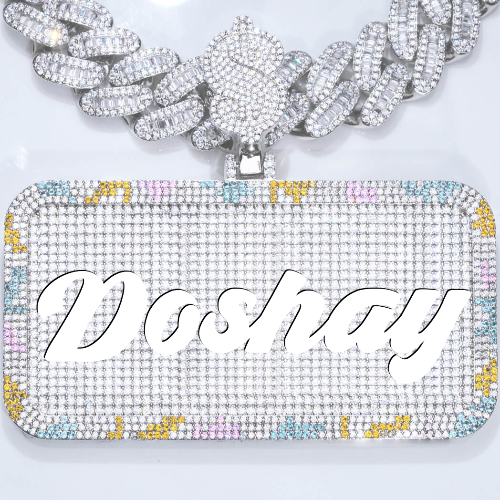 CUSTOM LETTER NECKLACE 3D COLORFUL SQUARE