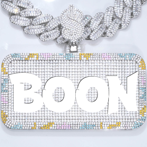 CUSTOM LETTER NECKLACE 3D COLORFUL SQUARE