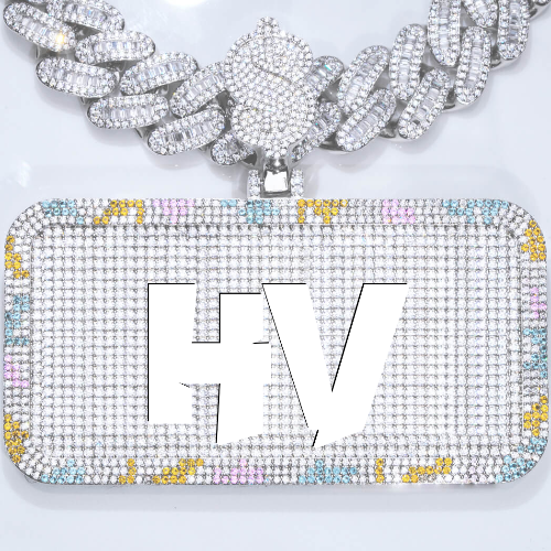 CUSTOM LETTER NECKLACE 3D COLORFUL SQUARE