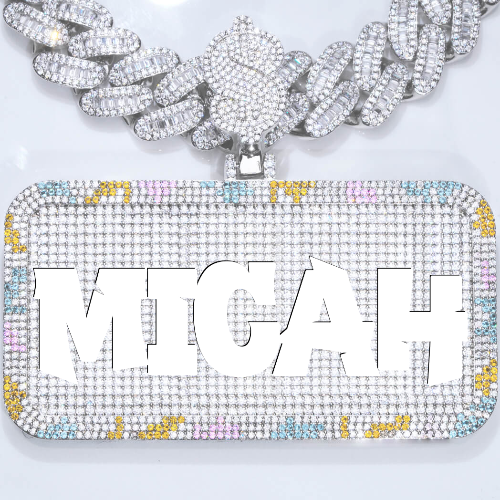 CUSTOM LETTER NECKLACE 3D COLORFUL SQUARE