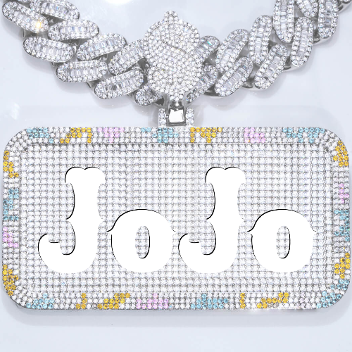 CUSTOM LETTER NECKLACE 3D COLORFUL SQUARE