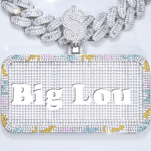CUSTOM LETTER NECKLACE 3D COLORFUL SQUARE