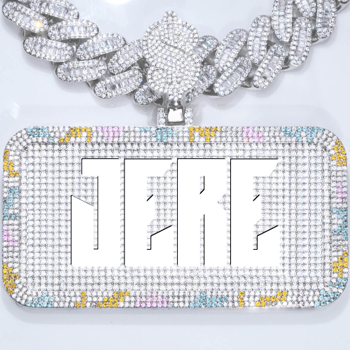 CUSTOM LETTER NECKLACE 3D COLORFUL SQUARE
