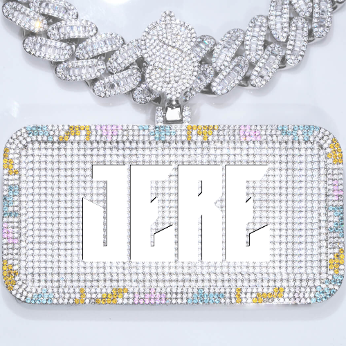 CUSTOM LETTER NECKLACE 3D COLORFUL SQUARE