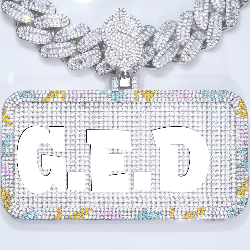 CUSTOM LETTER NECKLACE 3D COLORFUL SQUARE