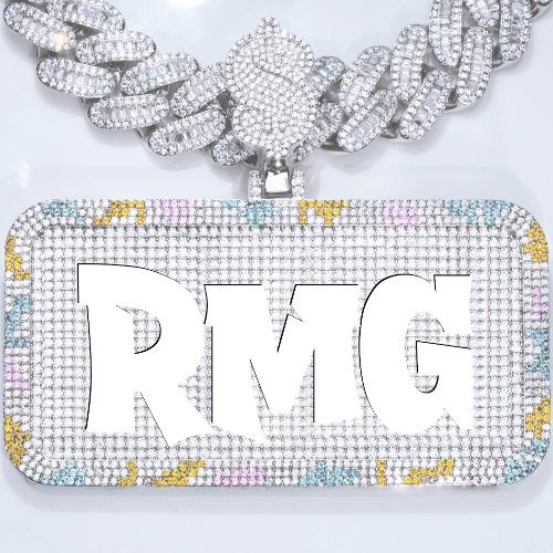 CUSTOM LETTER NECKLACE 3D COLORFUL SQUARE