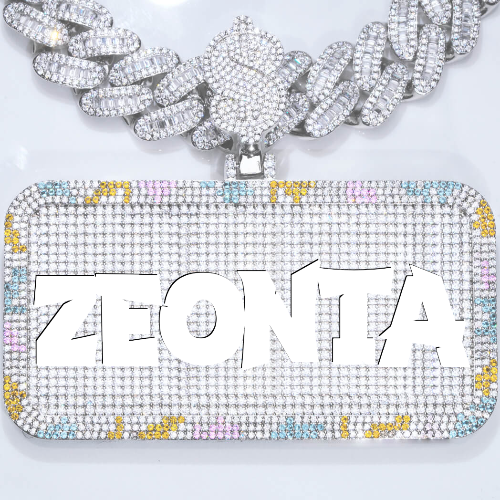 CUSTOM LETTER NECKLACE 3D COLORFUL SQUARE